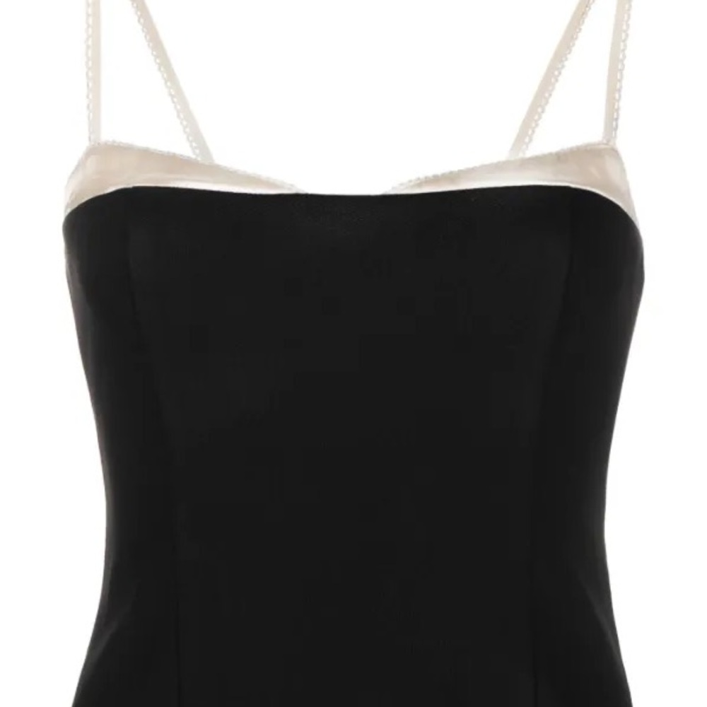 Reformation Black and Cream Spaghetti Strap Cami